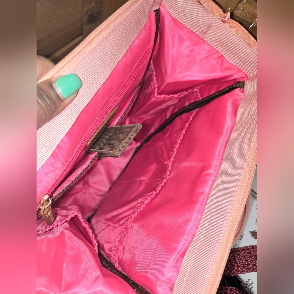 Wrangler Pink and Brown Geometric Women's Baby Bag Backpack - Picture 5 of 6